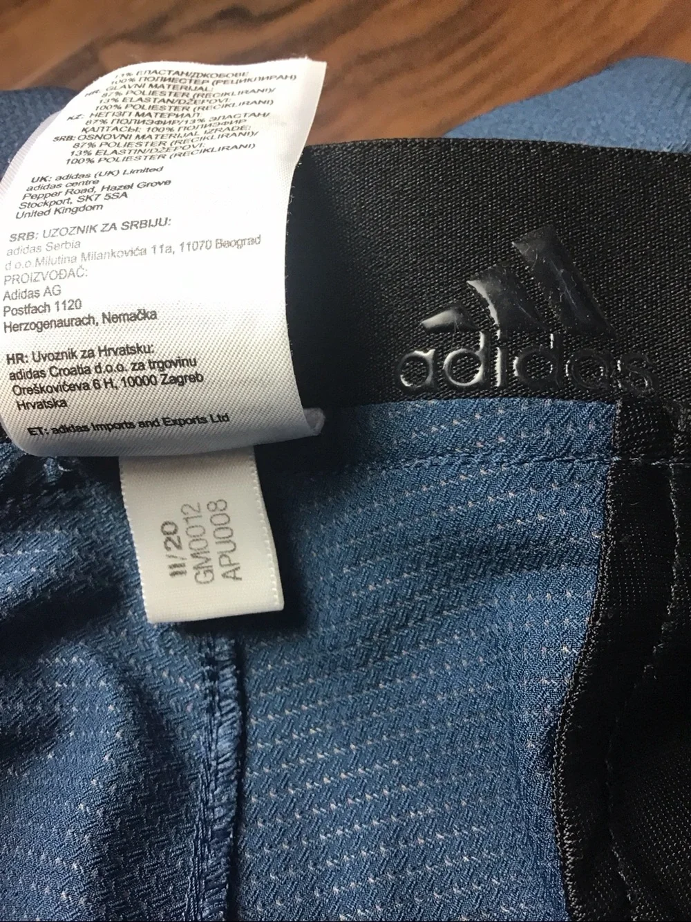 adidas Pin Roll Golf Pants Blue Stripe Size 34/32